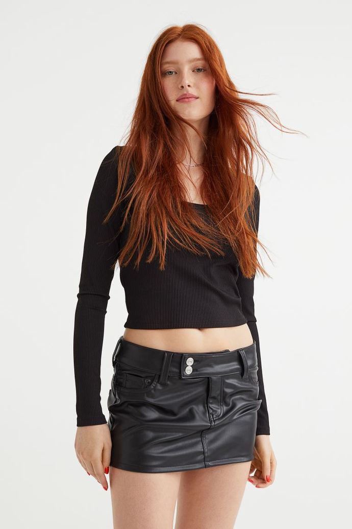 Which skirt to wear with a white silky polyester collared blouse?