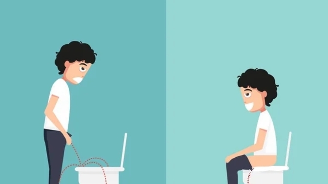 How can standing urination be harmful to health?