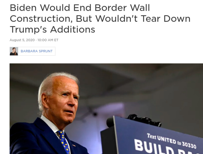 Why would Biden vow to not finish a wall thats already been paid for?