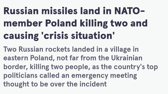 Russia strikes Poland on Accident? Will this cause Article 5 WW3?