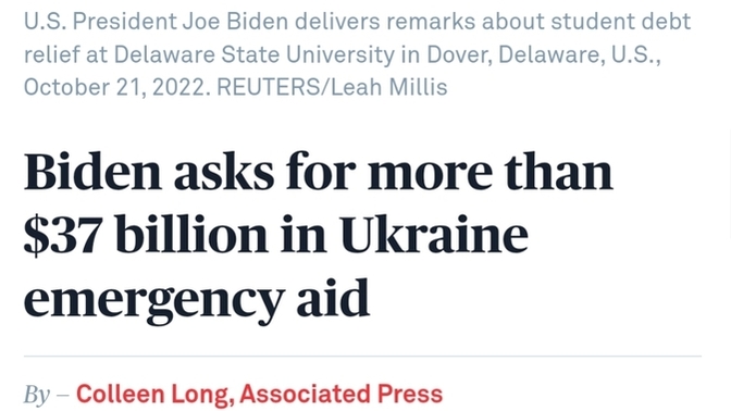 The 46th U. S. President Biden, has asked congress for another 37 Billion for a emergency package for Ukraine, how does this make you feel?