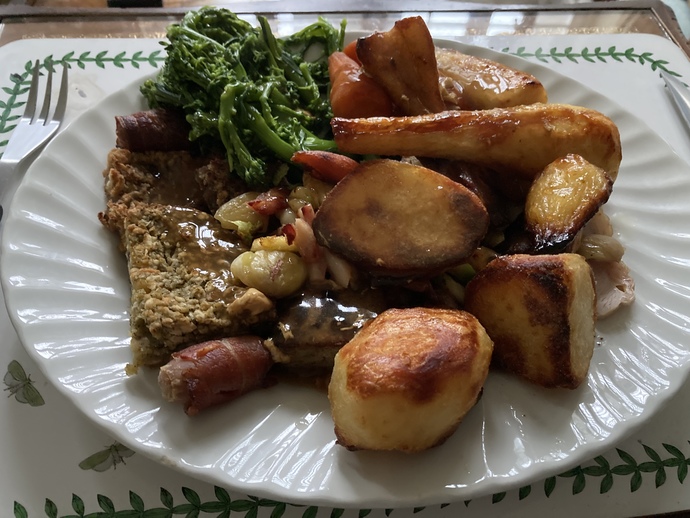 Turkey roast dinner.