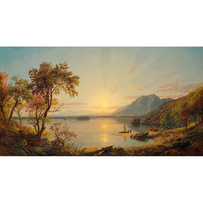 1850 - realistic painting of Lake George