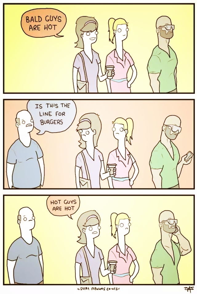 What do you think of the bald guys with glasses look?