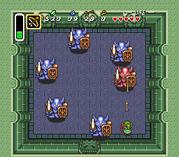 A scene from Zelda “a link from the past”.