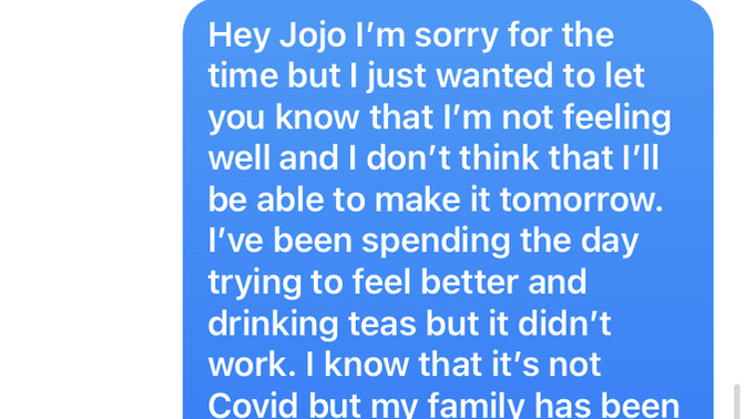 Was this text unprofessional to my manager?