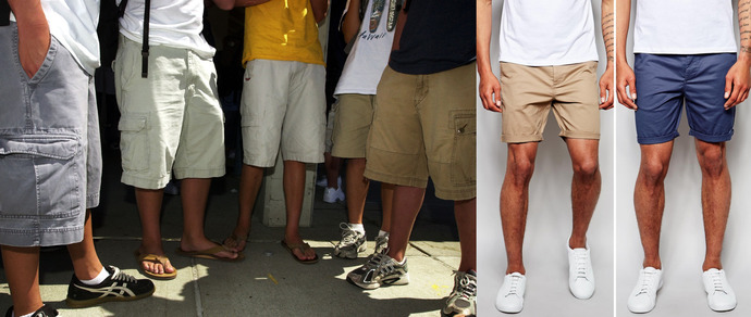 Long shorts equal before, shorter shorts equal after.