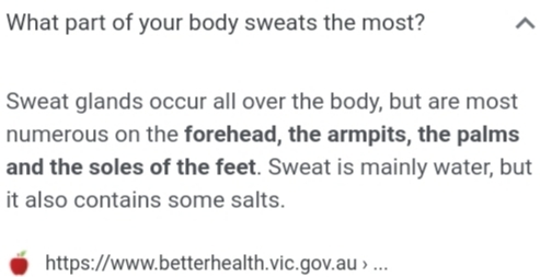 Which other body part do you think gets more sweat than these?