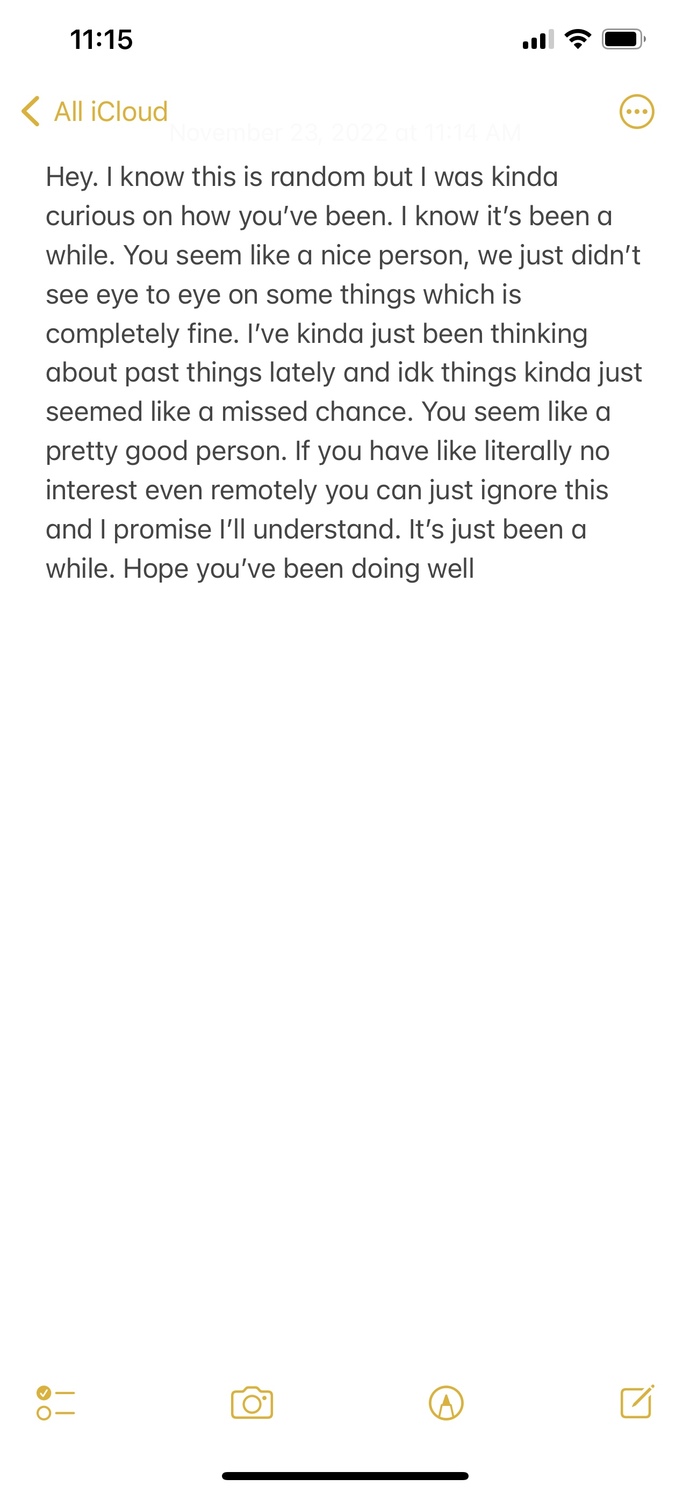 Does this sound like an ok message to send to a girl I haven’t talked to in a while?