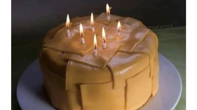 It’s your birthday and your partner makes you this cheesecake and worked hard on it, how do you react?