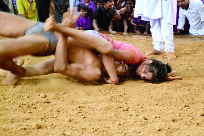 There are also sometimes mixed gender fights in some Indian wresting.