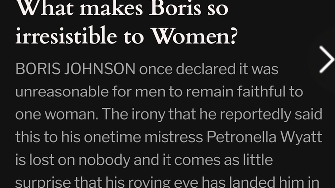 Do you agree that Boris Johnson is irresistible to women?