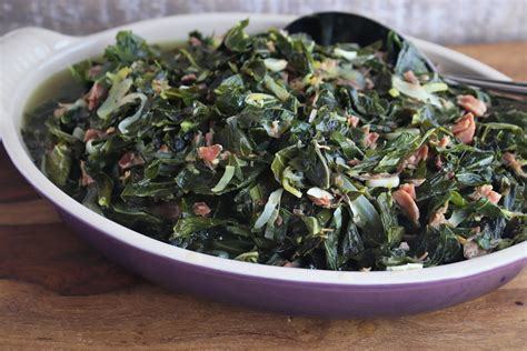 Greens, heavily seasoned, with bacon