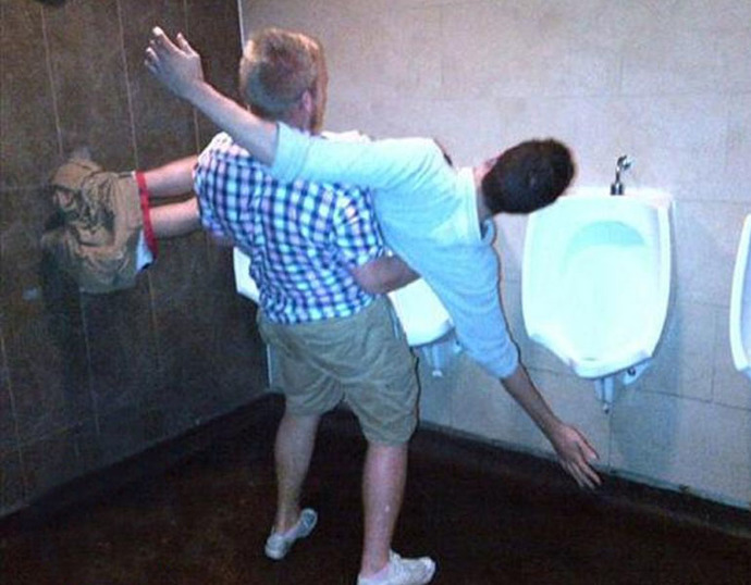 When your friend ask you for help in the mens room because their too drunk