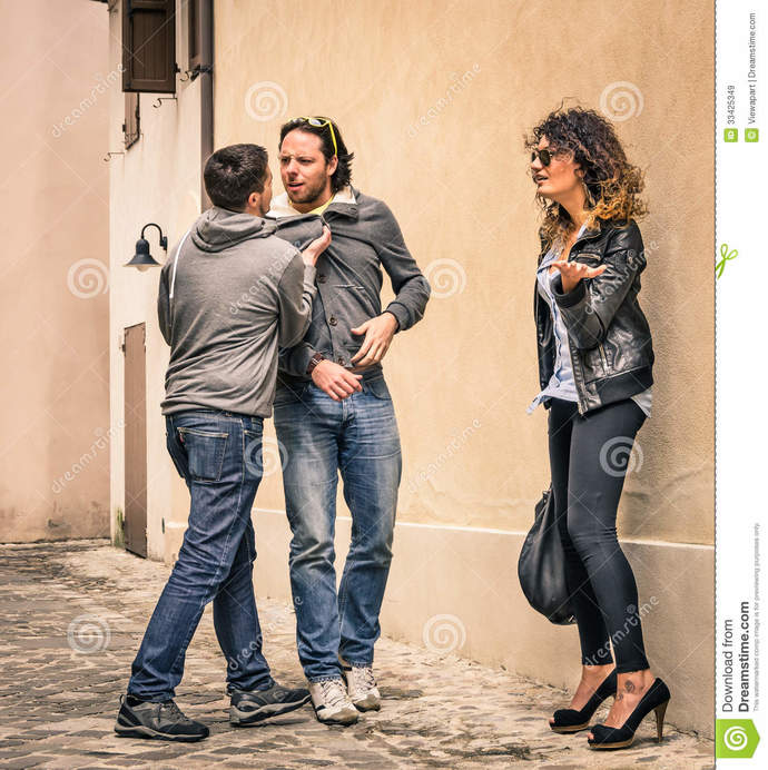 Guys, if you take women out of the equation, how likely do you think it is for two male strangers to get into a street fight?