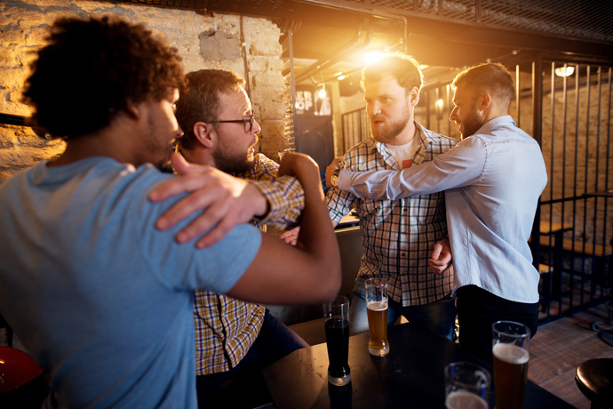 Guys, if you take women out of the equation, how likely do you think it is for two male strangers to get into a street fight?
