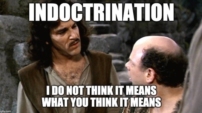 Would you say its 'indoctrination' for teachers at a school or parents to force ones religions onto the kids?