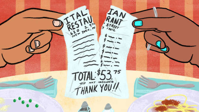 Will a guy get a second date if he splits the check on the first date?