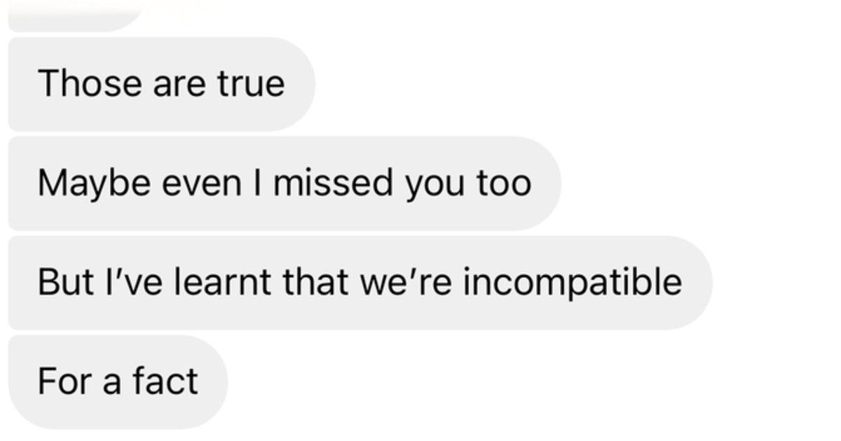 What does it mean when a guy says I missed you but he finds the relationship