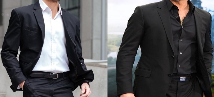 What looks the sexiest? All black or regular suit?