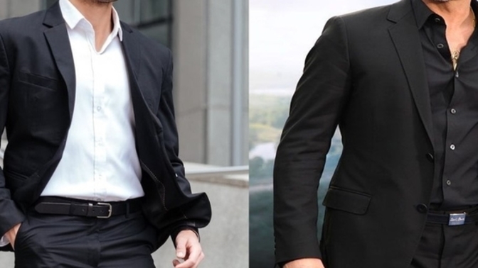 What looks the sexiest? All black or regular suit?
