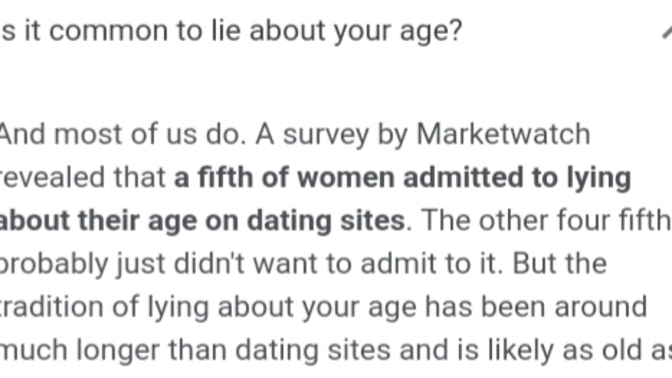 Why do you think females lie about age?