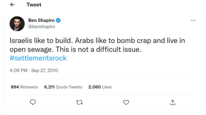 Why do many conservatives venerate a racist guy like Ben Shapiro?
