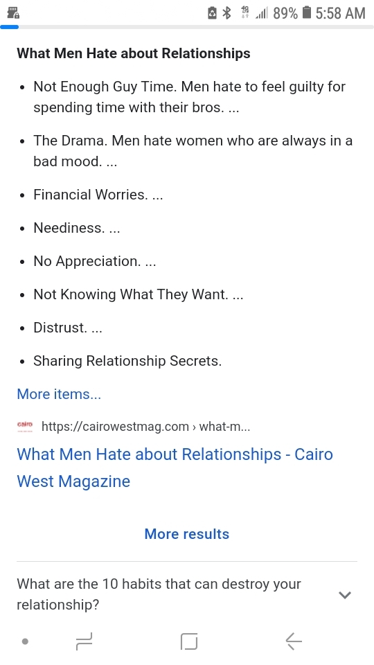 Relation things we really hate?