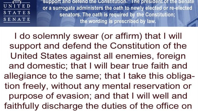 Why are the Republicans so against in the Oath - Are they pledging Allegiance to uphold the Constitution, the base and who support Trump or other?