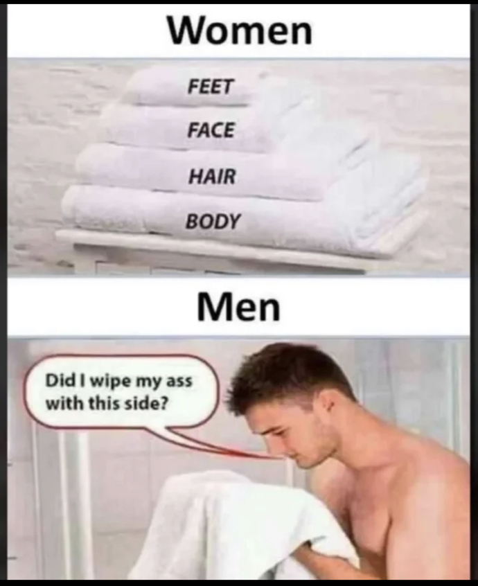 Do you share the same bath towels with your partner or relatives if you live in the same house?