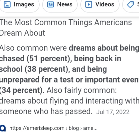 Most common dreams we have ?