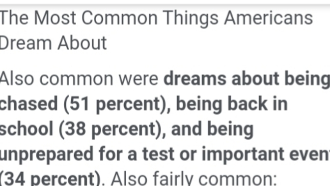 Most common dreams we have ?