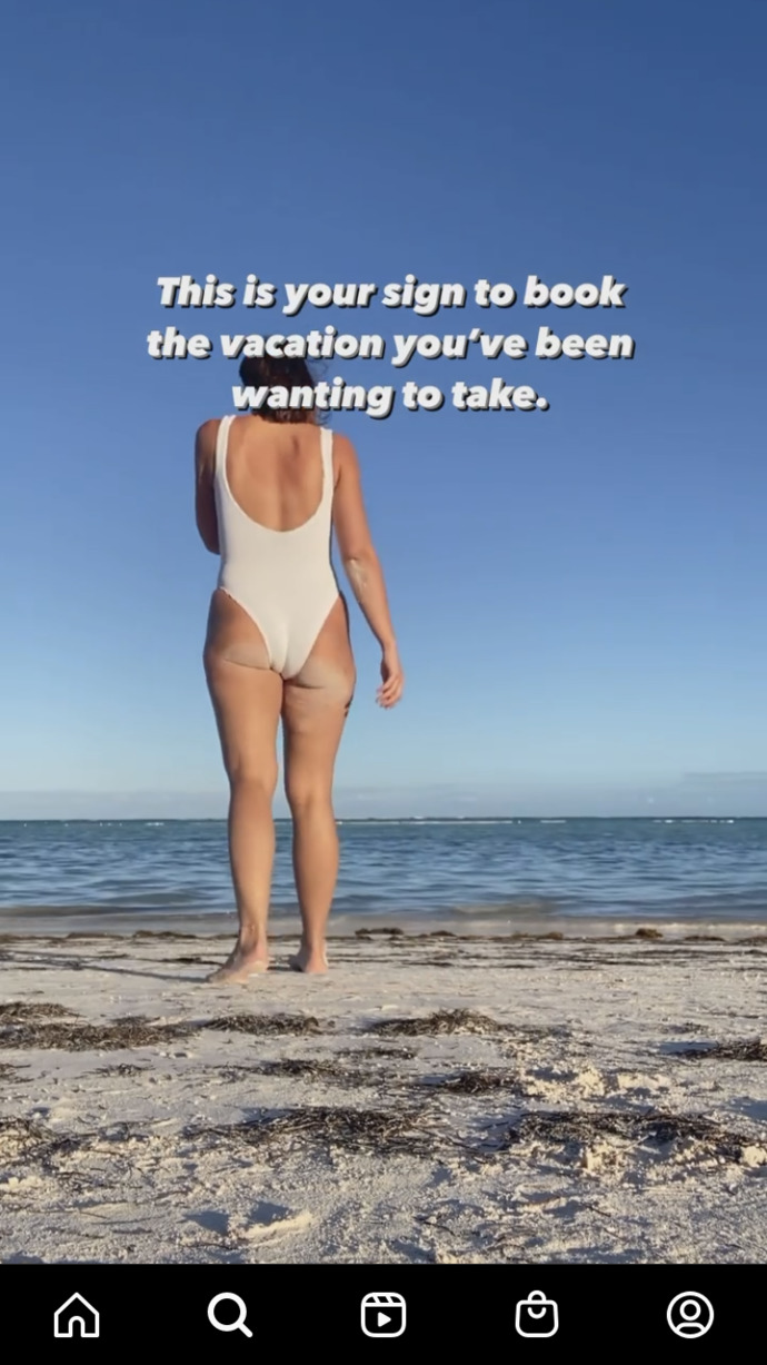 This is somebody I follow who sells clothes and apparel online. What do you think of this bikini fit?