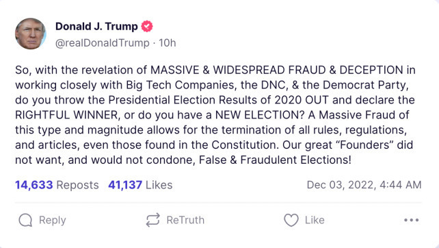 Does Trump want to terminate the constitution?