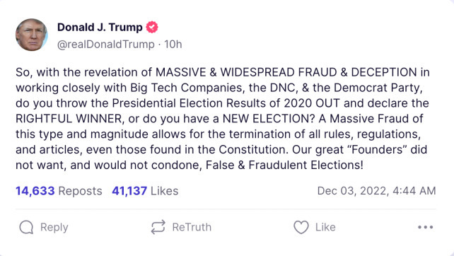 Does Trump want to terminate the constitution?