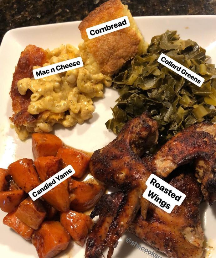 Soul food is kind of a broad term, and tbh, I’ve seen better looking plates, but this was labeled, so here it is lmao