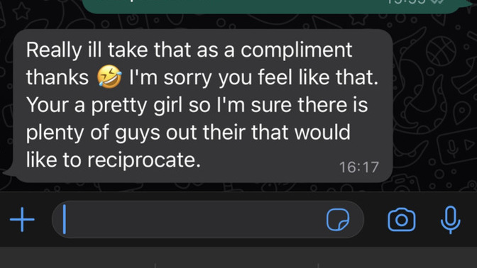Should I be embarrassed to see him in person again after expressing really liking him?