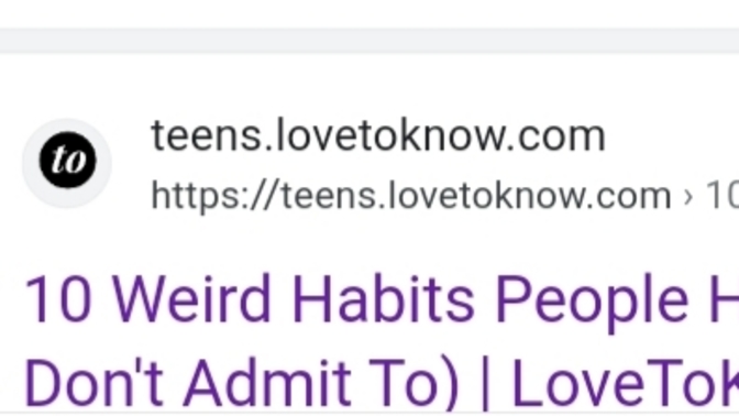 Peoples strange habbits?