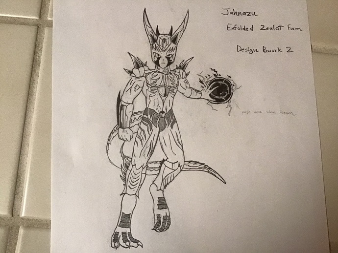 Jahnazu Enfolded Zealot Form now (again, SOO MUCH BETTER, just wait until you seem him like this in the books and colored)