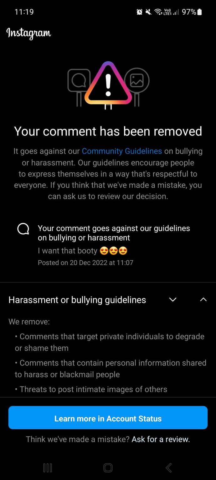 Simping is now harassment on instagram now, thoughts?