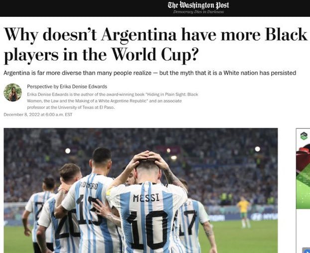 Is it racist that the Argentina national football team didnt have any black players?