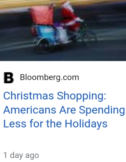 What are people spending less on during Christmas?