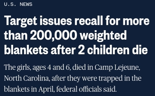 Target recalls childrens blankets?