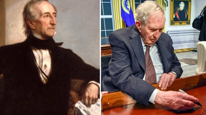 Did you know that the 10th president of the United States born in 1790, had a grandson living today?