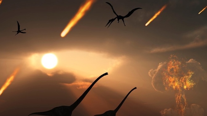 How likely is an asteroid the same size as the one that hit earth that killed the dinosaurs to hit earth and wipe us all out?