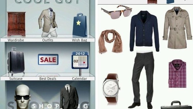 Is there an Android app that helps men build their wardrobe?