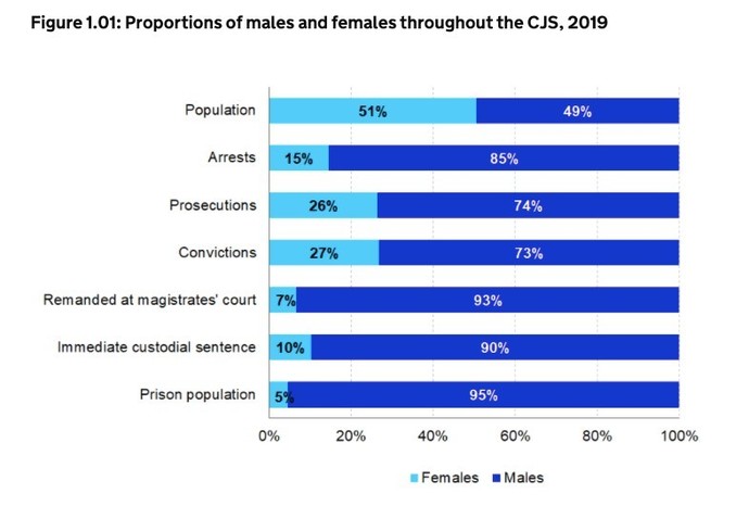 See statistics graph below: Agree or disagree: Men are dangerous and the cause of majority or all violent crimes?