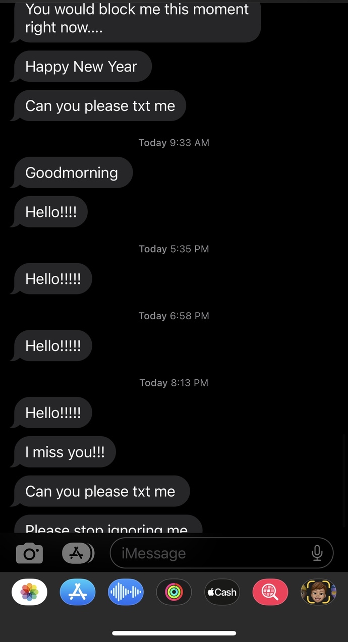 Should I continue to ignore him ( SCREENSHOTS?