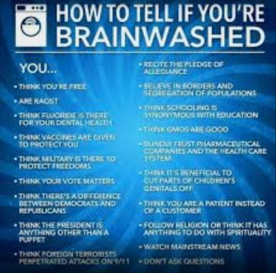 In what way are you potentially brainwashed or have been brainwashed?