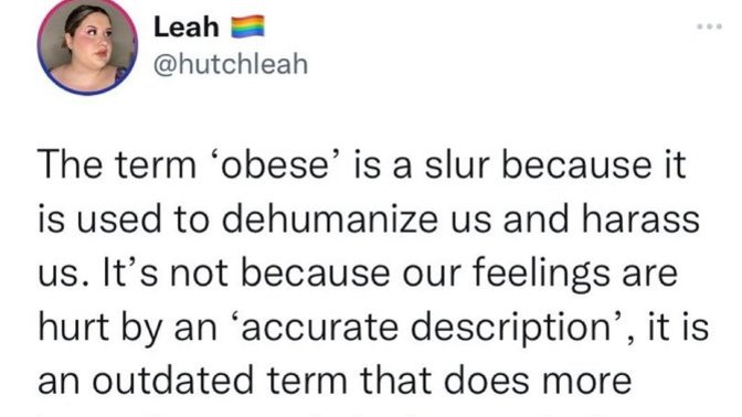 Is the term "Obese" a slur?